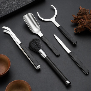 High-grade stainless tea set tea ceremony five gentlemen tea ceremony accessories tea clip tea spoon tea ceremony stainless steel tea clip tea ceremony six kings