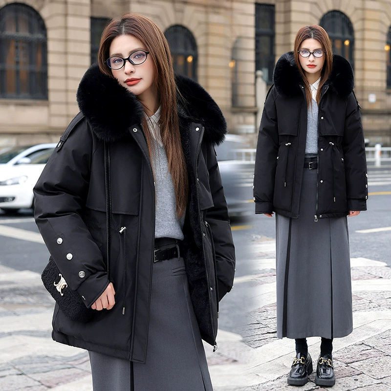Warm down jacket, short brace for students