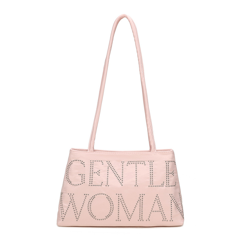 Thai Trendy Gentlewoman Niche Design Satin Letter Fashion Versatile Shoulder Handbag Underarm Bag Thai Trendy Gentlewoman Niche Design Satin Letter Fashion Versatile Shoulder Handbag Underarm Bag