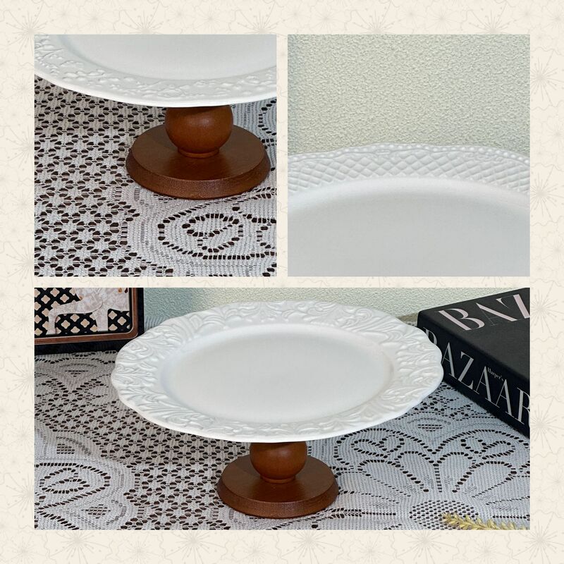 Ins Embossed Ceramic Tableware Set Retro Style Dinner Plate Western Food Plate Palace Style Cream Ceramic Plate