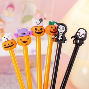 Halloween small gift creative pumpkin ghost gel pen children student gift pen elementary school student sharing gift