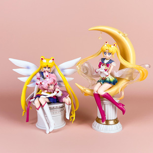 Hand-held anime secondary beauty girl warrior water ice moon hare wings moon goddess doll model ornaments cross