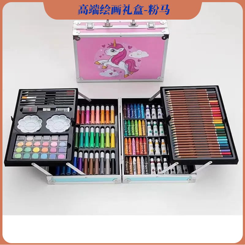 145 caja de aluminio pincel conjunto de dibujo infantil arte papelería pincel de graffiti pincel acuarela pincel fábrica al por mayor