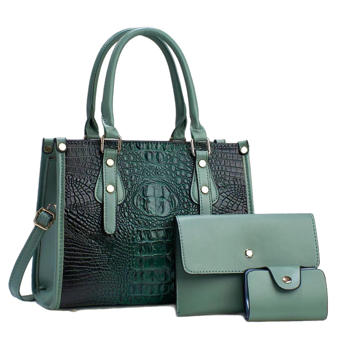 Bolso de mujer de moda popular 2026 nuevo transfronterizo de tres piezas europeas y estadounidenses paquete de bolso de madre para mujeres de viaje universal mochila de hombro