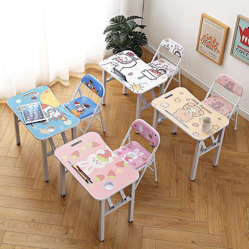子供用学習机と椅子セット、小学生用家庭用折りたたみ机、ライティングデスクの組み合わせ、子供の宿題と食事|undefined