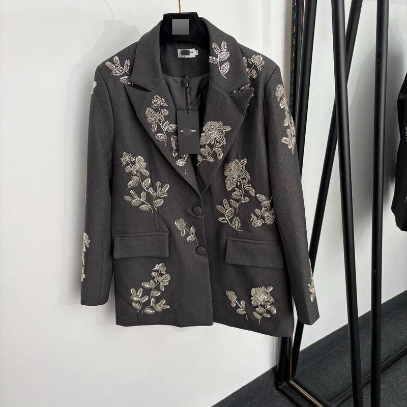 Nanyou High-End Foreign Trade Stylish Slim-Fit Dopamine New Style Heavy Beaded Floral Single-Breasted Long-Sleeve Blazer Nanyou High-End Foreign Trade Stylish Slim-Fit Dopamine New Style Heavy Beaded Floral Single-Breasted Long-Sleeve Blazer