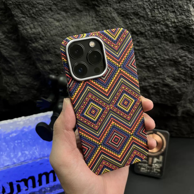 适用iphone16promax碳纤维凯夫拉手机壳苹果15磁吸防摔全包保护套|undefined