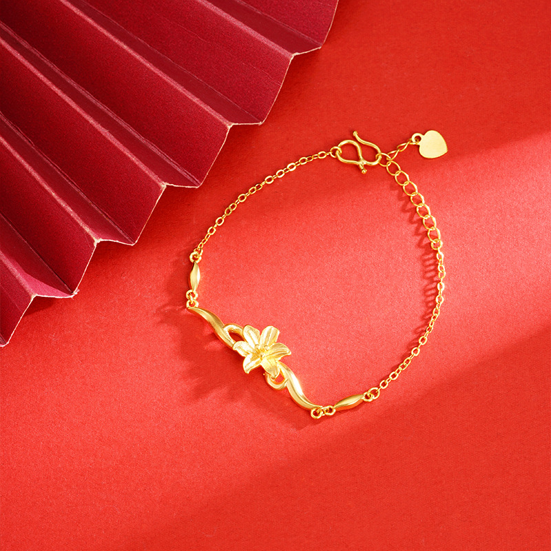 Vietnam arena oro flor pulsera ajustable temperamento femenino todo partido estilo antiguo patrimonio durante mucho tiempo no se desvanece en vivo suministro al por mayor