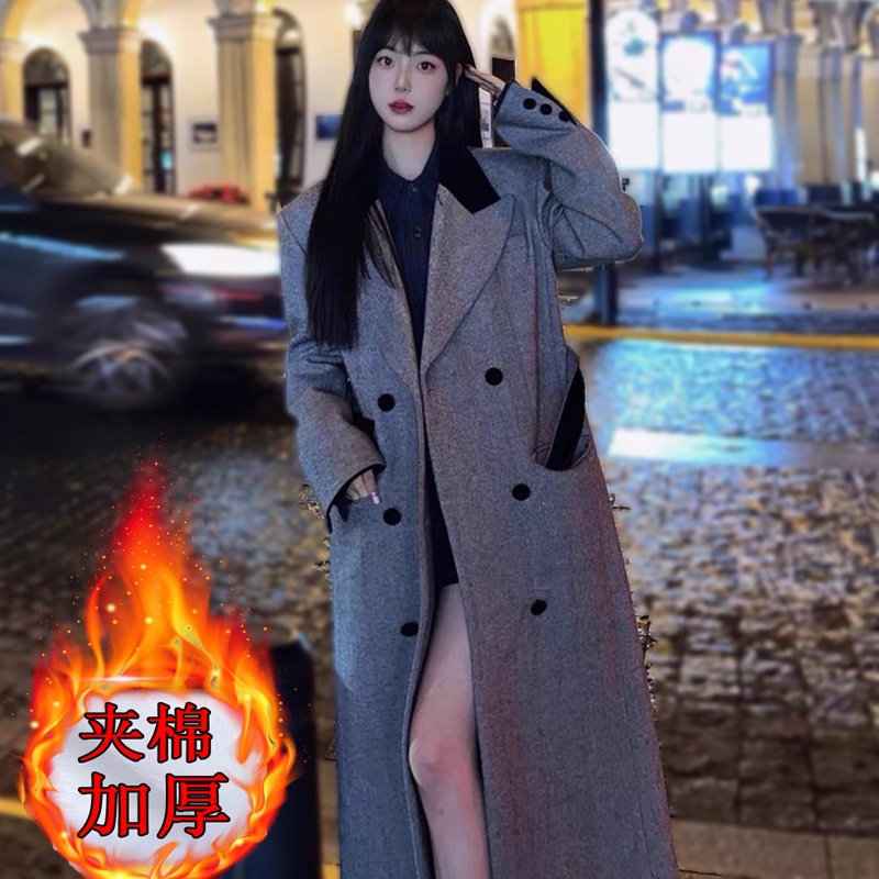 DY8212026秋冬新款高级感毛呢外套女加厚显瘦中长款呢子大衣潮ins