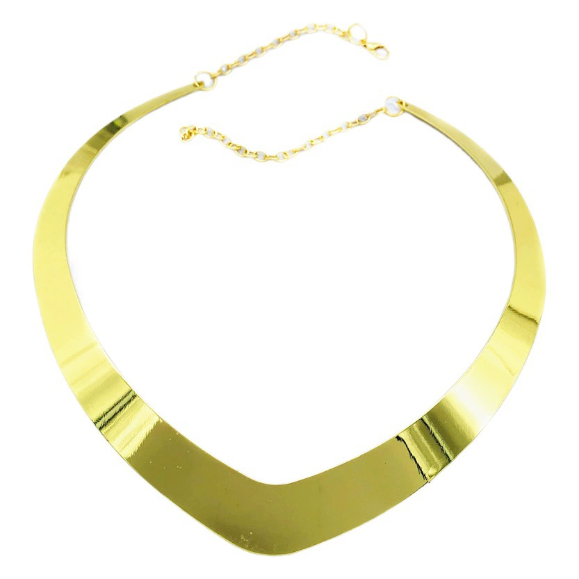 Яркий металлический воротник V-образное ожерелье Простое ожерелье Amazon Jewelry Cross-Choker