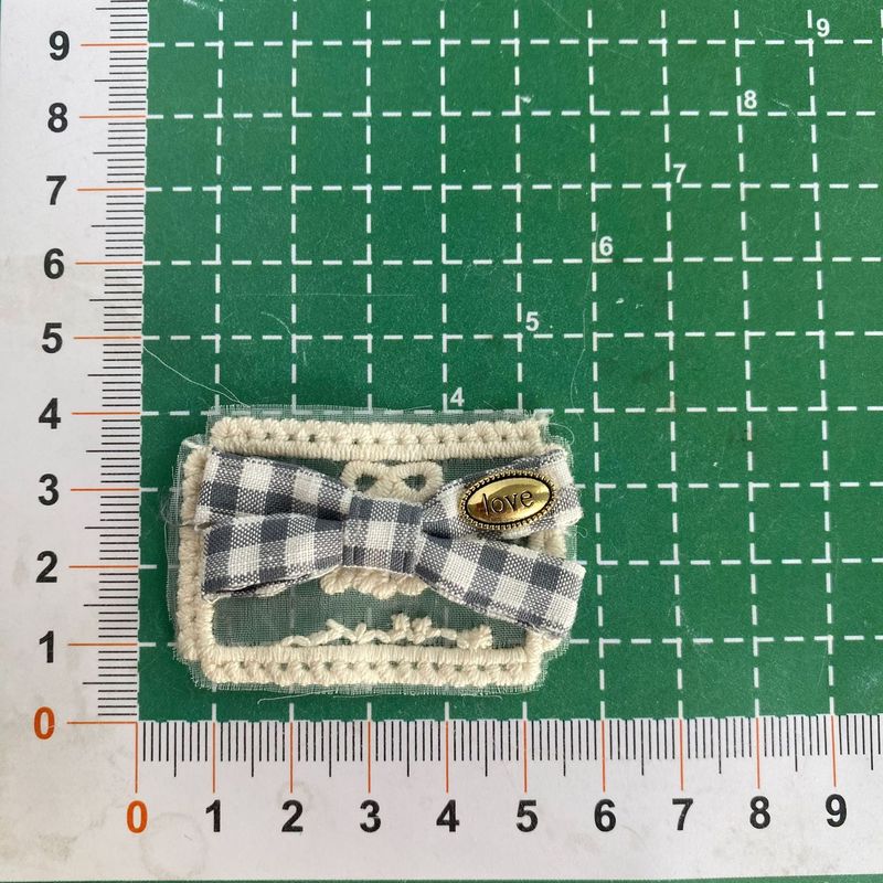 新款甜美小清晰蕾丝花边格子蝴蝶结DIY发饰发圈鞋袜包包童装辅料|undefined