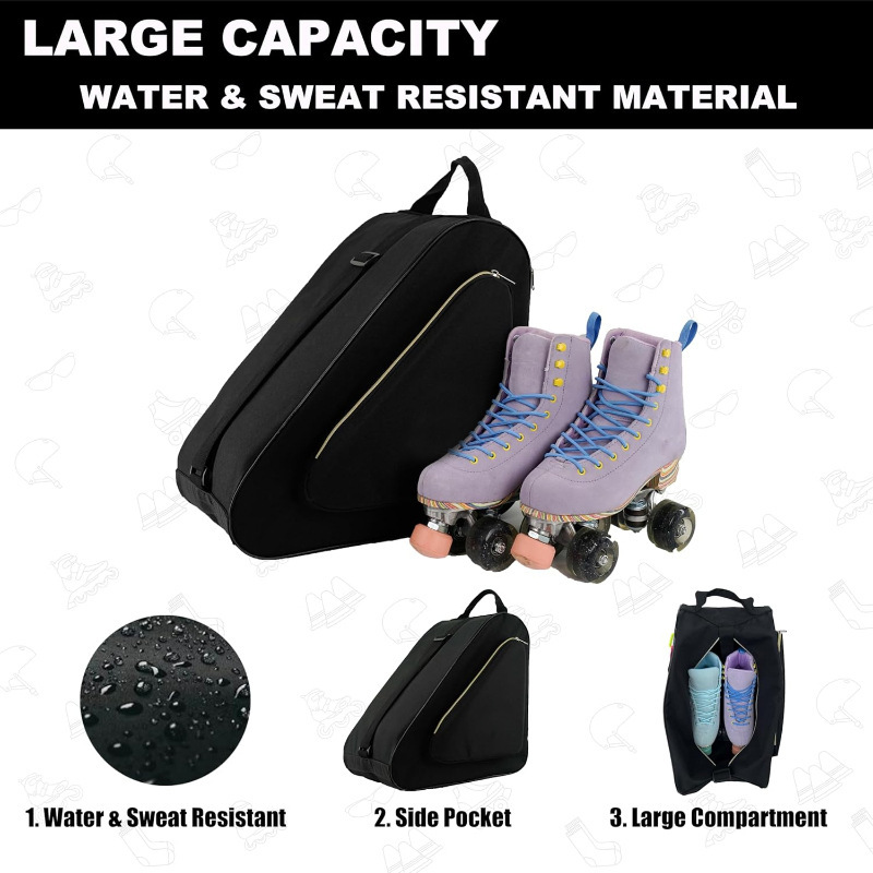 Paquete de almacenamiento de patinaje impermeable y duradero para patinaje de hielo, patinaje recto y patinaje de cuatro ruedas