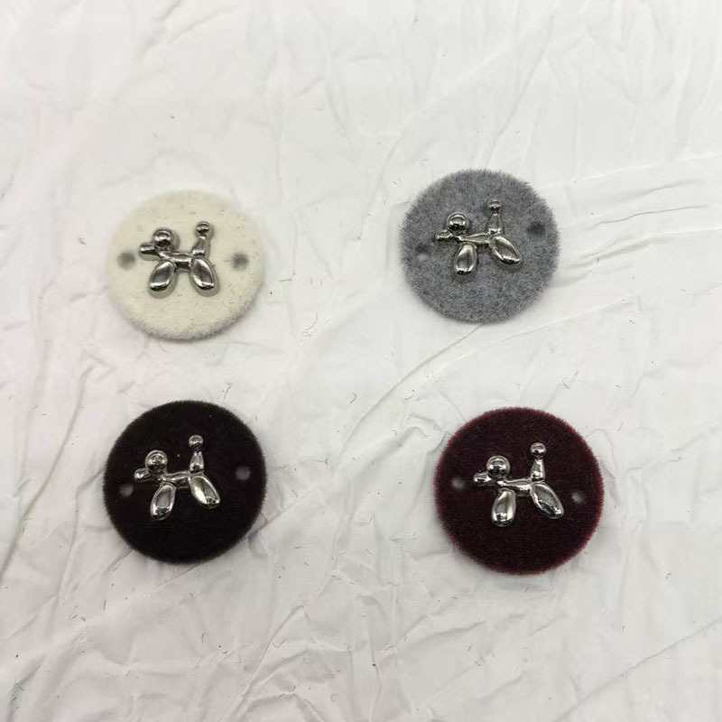 植绒米卡龙彩色 合金 有眼 纽扣 标牌字母椭圆扣针织衣 标吊|undefined