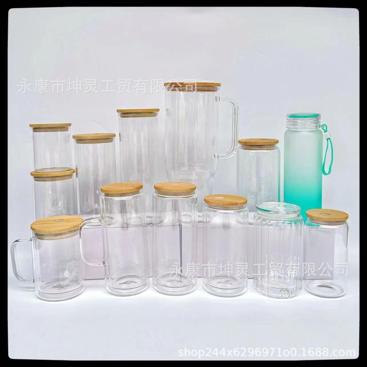 多规格款式热升华玻璃杯梅森杯可乐杯小酒杯高硼硅蛋杯吸管手柄杯