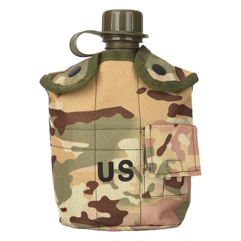 Deportes al aire libre suministros montaña camping utensilios de cocina americana hervidor de tres piezas ventiladores militares camuflaje táctico hervidor