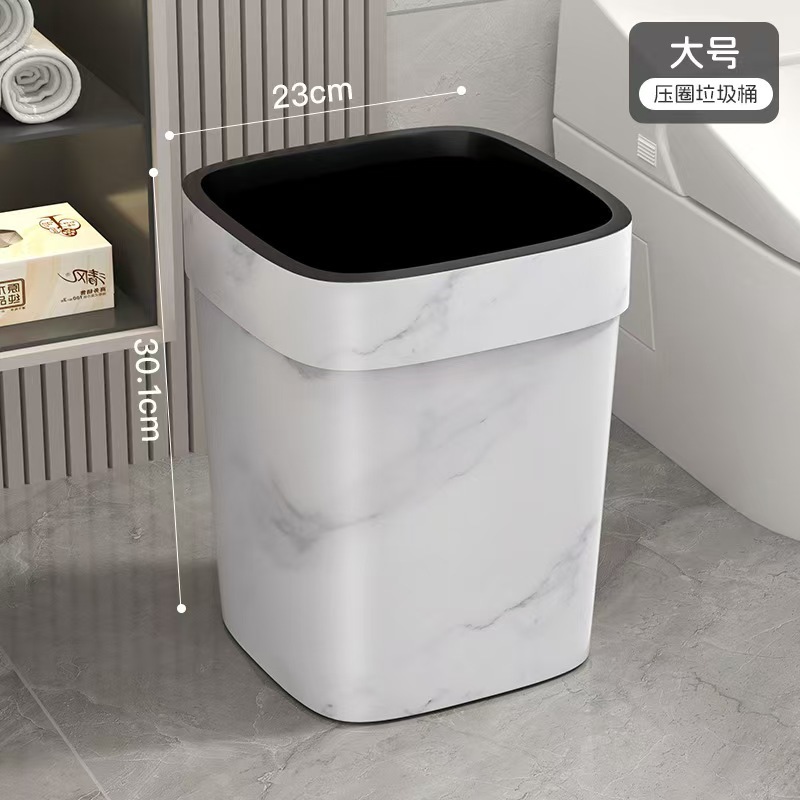 Cocina baño dormitorio gran capacidad de alta visualización simple canasta de papel sala de estar cuadrada creativa madera basura