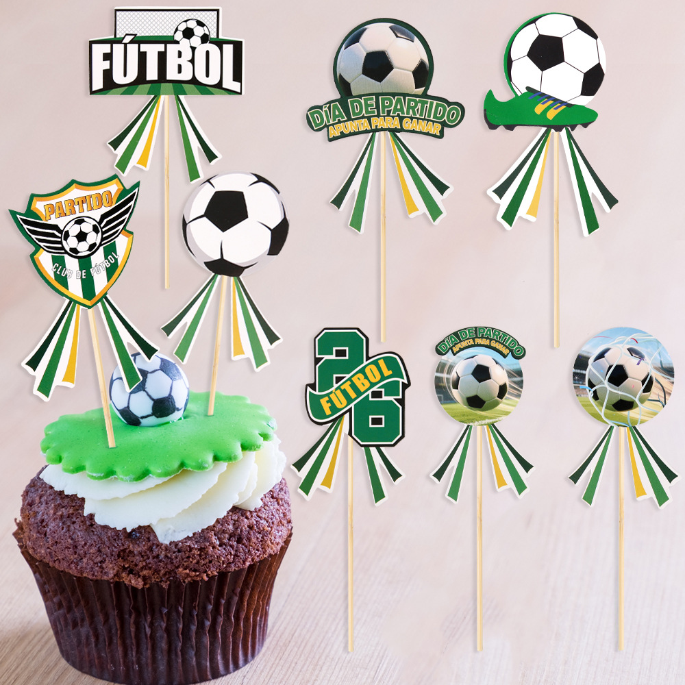 Copa del Mundo pastel decoración Plug-in Fútbol Fans Club Party Celebration Dessert Table Spanish Jackpot