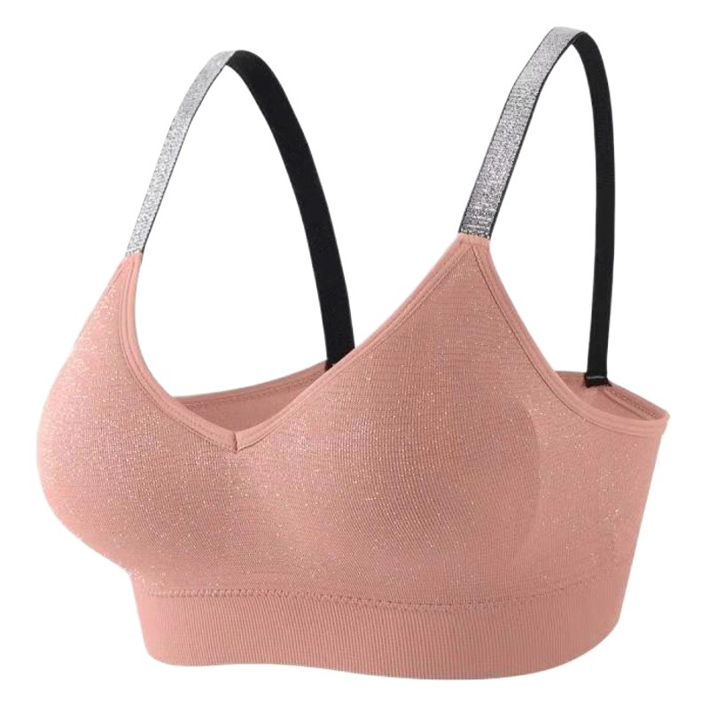 Cinta de plata Ropa interior del todo fósforo sexy belleza sin costuras espalda envuelta correa de pecho chaleco anti-exposición menos sujetador de mujer