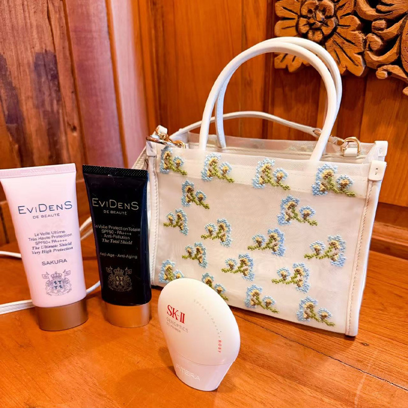 2026 New Style Sheer Floral Embroidery Mini Handbag Niche Gentle Floral Mesh Mother-Daughter Bag Trendy Women's Bag