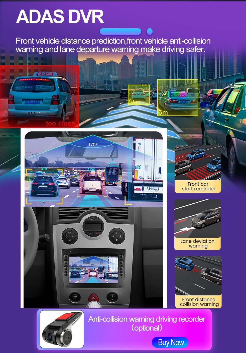 Applicable to 7inch Renault Megane Ii 2002-2009 Android Mp5 Bluetooth Car Navigation All-In-One Device Carplay