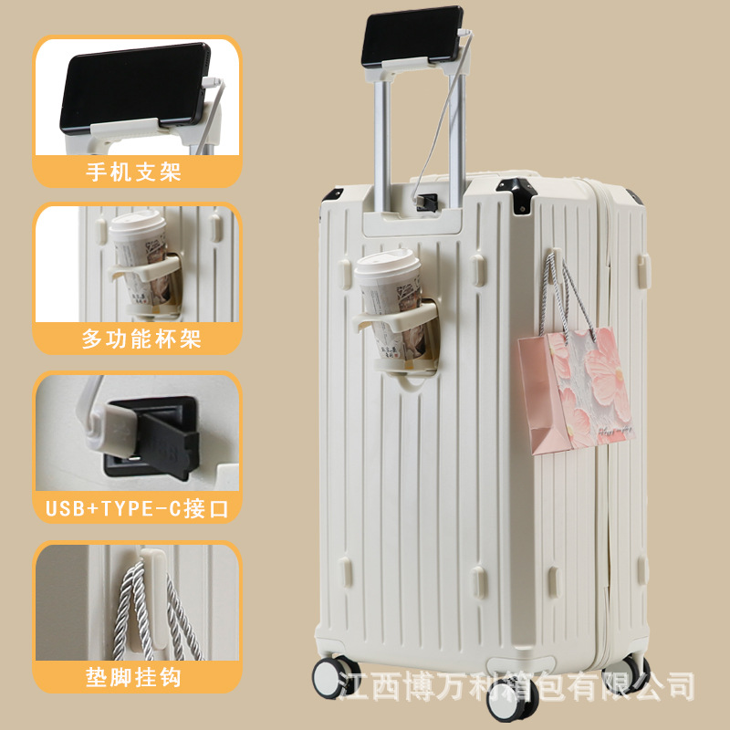 Equipaje de gran capacidad estudiante mudo masculino rueda universal engrosada caja de carro exportación femenina contraseña japonesa caso de cuero ins