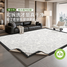 可拆洗地毯客厅2026新款双层加厚轻奢高级感可机洗地毯卧室床边毯