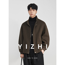 亦止【柔呢】100%羊毛秋冬新款高级感立领短款休闲宽松毛呢夹克男