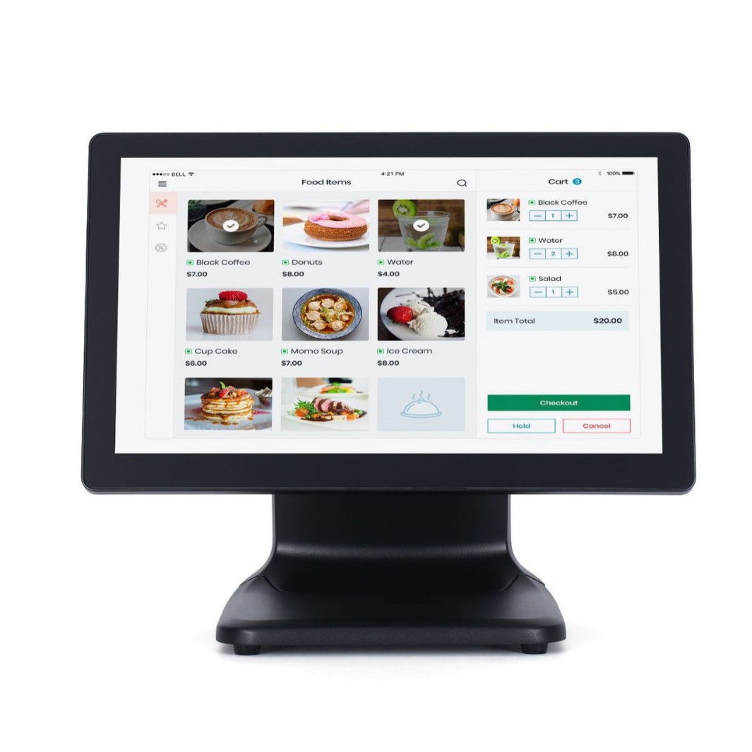 松田收银机一体机超市餐饮奶茶店点餐触摸双屏收款机