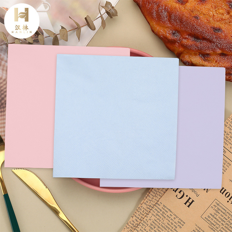 Napkin Solid Color Tricolor Series Holiday Party Birthday Party High-class Hotel Restaurant Cross-border Disposable Tissue Napkin Solid Color Tricolor Series Holiday Party Birthday Party High-class Hotel Restaurant Cross-border Disposable Tissue