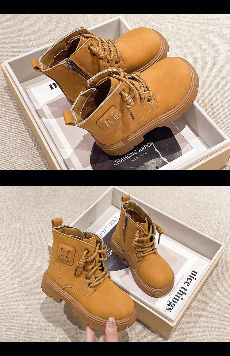 Kinder Leder Martin Boots Für Mädchen Und Jungen Herbstschuhe_voghion.com