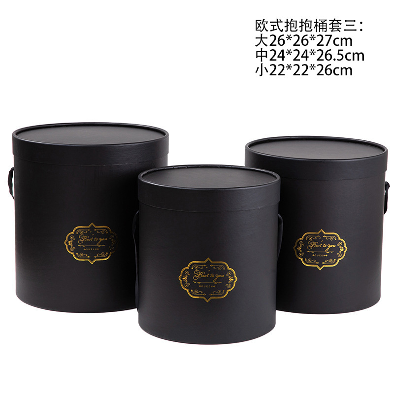 Embalaje de ramo, barril de abrazo, tarjeta de papel impermeable gruesa, caja de flores portátil, material de embalaje de flores, floristería, barril de abrazo floral