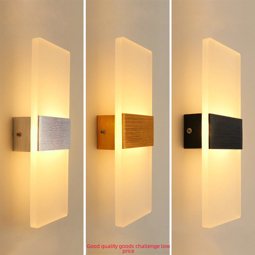 Acrylic LED Wall Lamp, Minimalist Bedroom Bedside Corridor Wall Lamp, Hotel Engineering Corridor Cross-border Lighting Wholesale