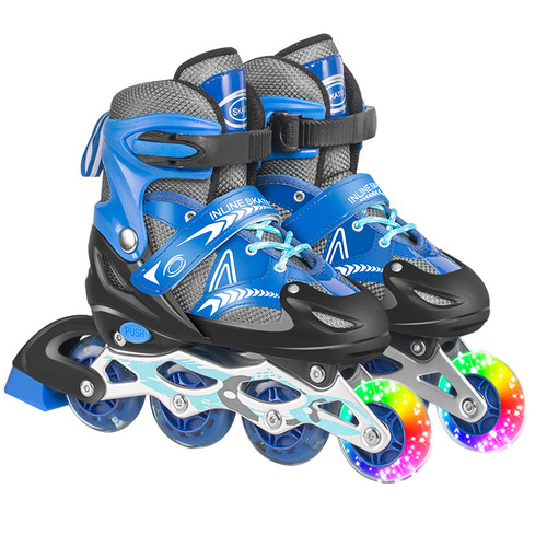 Factory Direct Sales Children's Roller Skates Flash PVC Roller Skates Boys Girls Roller Skates Adjustable Wholesale