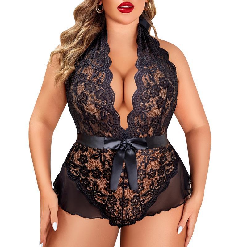 2025 New Cross-Border Dropshipping Plus Size Women's Intimates Deep Collar Teddy Bear Intimates Cross-Border Dropshipping
