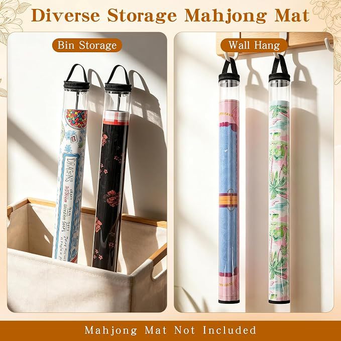 Factory Direct Sales Amazon Cross-Border Pvc Transparent Long Tube Mahjong Mat Storage Roll for Game Table Mats