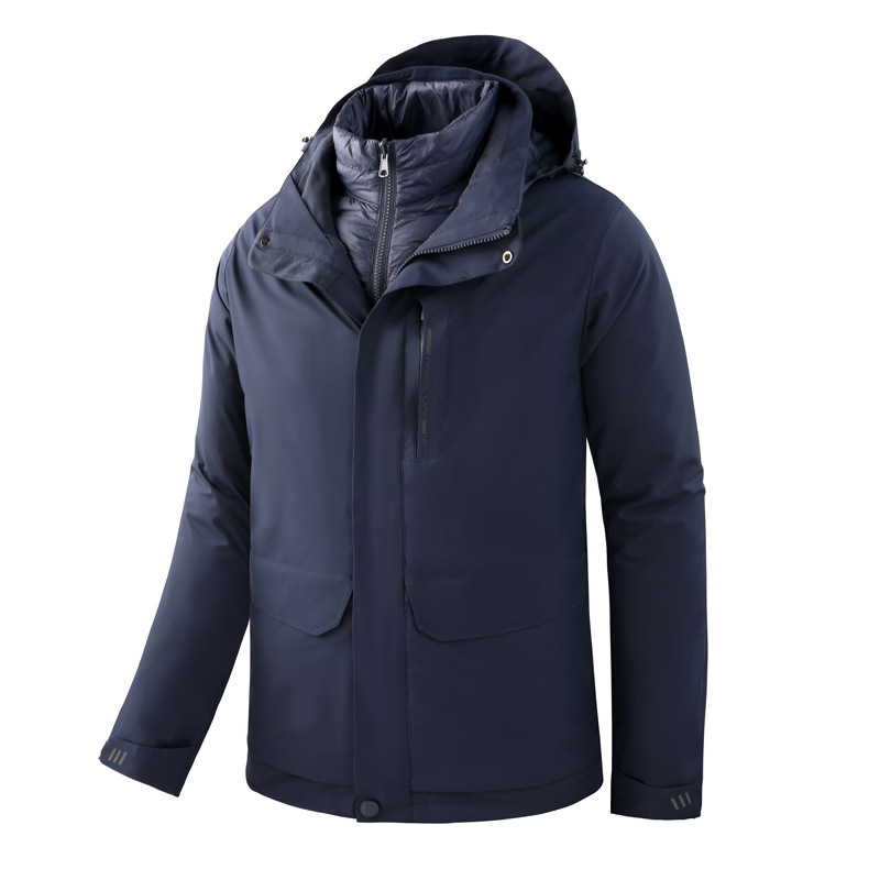 Trajes de invierno de dos piezas para hombres y mujeres al aire libre trajes de montaña 3 - en - 1 desmontables revestimiento a prueba de viento abrigo de moda