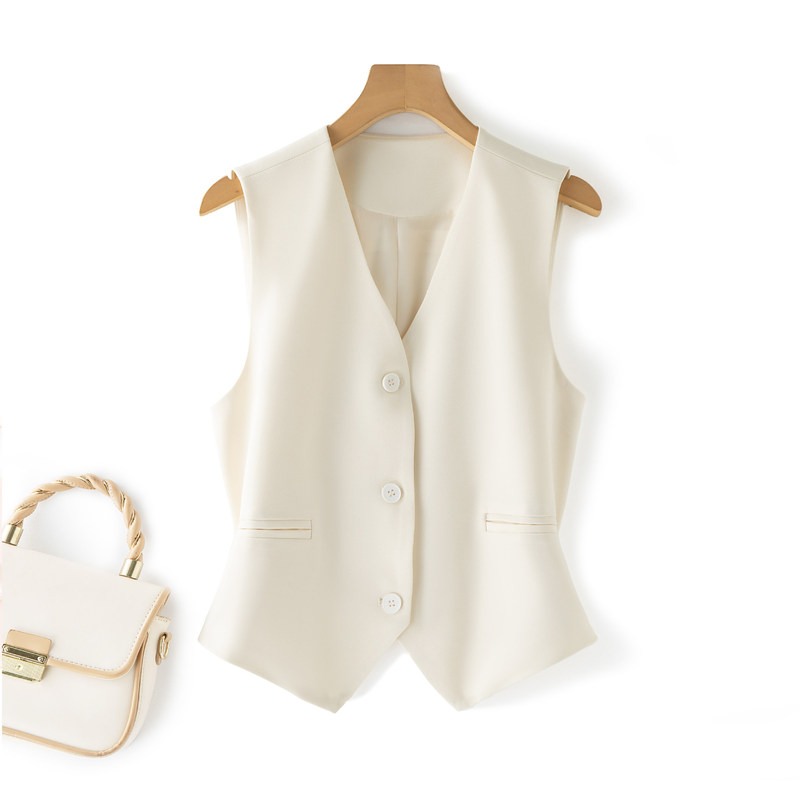 Women's Suit Vest 2026 Spring and Autumn New Slim Fit Outerwear Layered Wear Black Short Vest