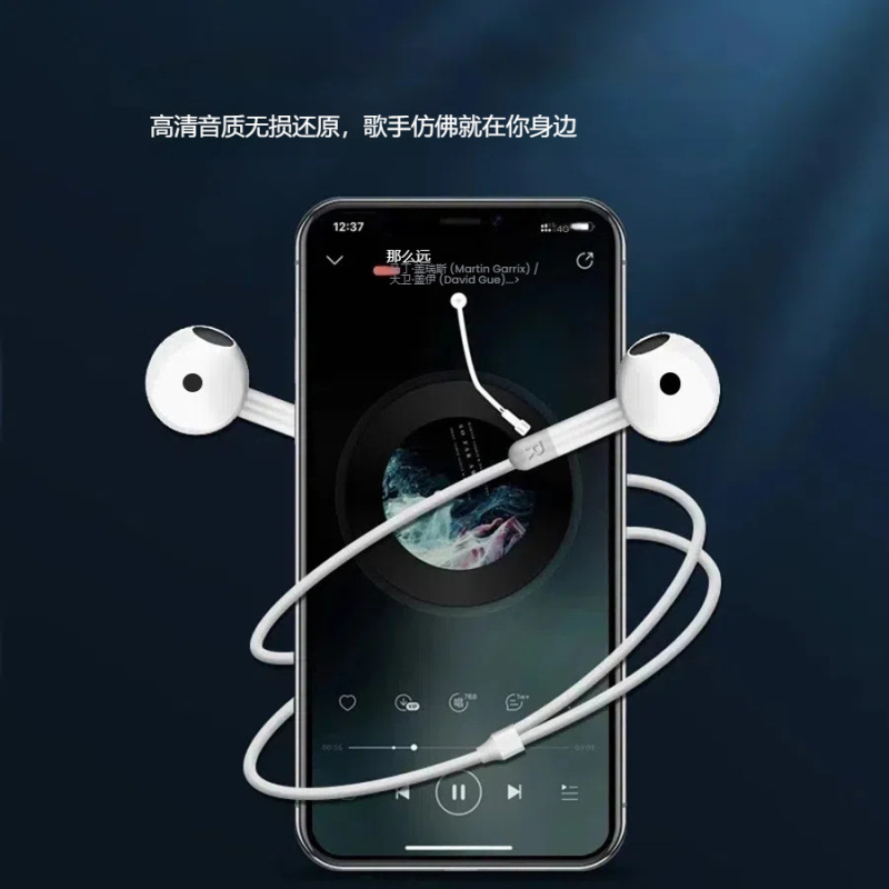 アップル有線イヤホンiphone16/15/14promax/13/12/11フラットヘッド携帯電話のオリジナルに適しています|undefined