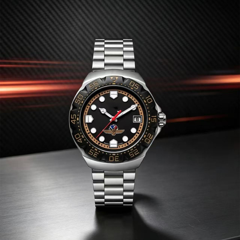 NEW Men's Watch with Original Quartz Movement, 316 Stainless Steel Butterfly Clasp TA Strap Men's Quartz Watch