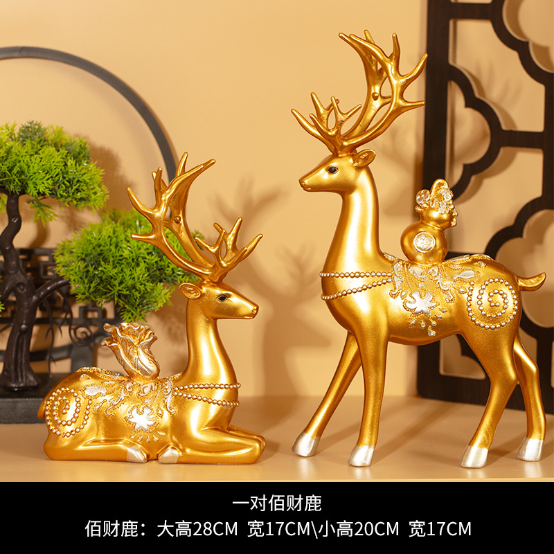 Zhaocai ciervo decoración creativa de lujo ligero de alta calidad decoración de vinos sala de estar escritorio de oficina hogar nueva casa regalos