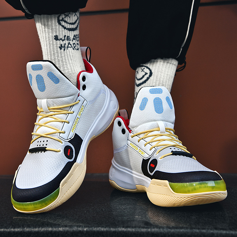 Zapatos de baloncesto anti-deslizante juveniles de moda nacional, fricción sonora de amortiguación de los zapatos de baloncesto casuales de pareja