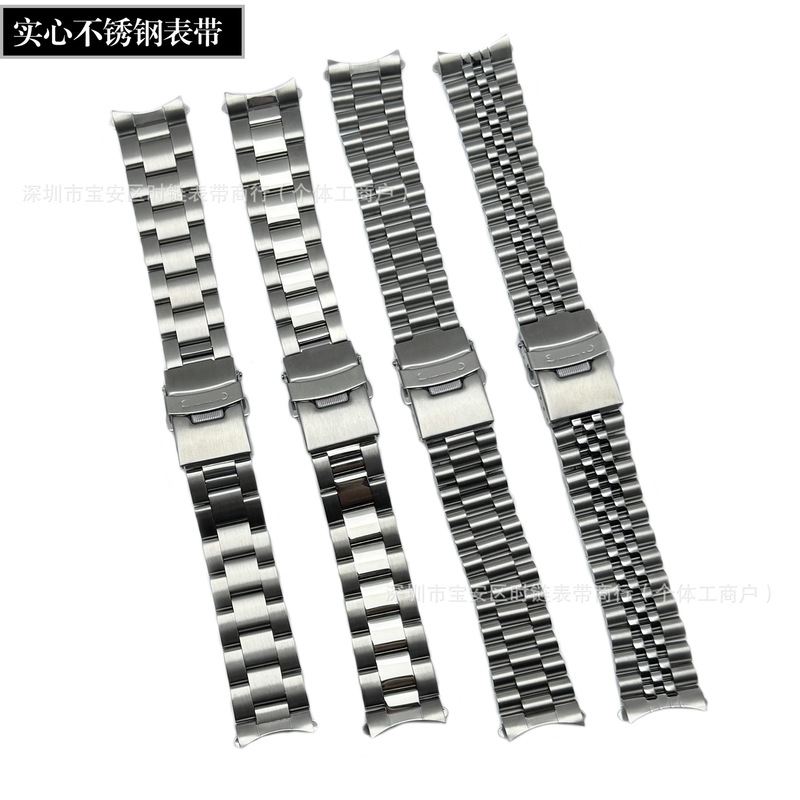 Solid Stainless Steel Men's Watch Strap Accessories, Compatible with Skx007-009 Series, Three-Link and Five-Link Curved Connector Watch Strap Chain Solid Stainless Steel Men's Watch Strap Accessories, Compatible with Skx007-009 Series, Three-Link and Five-Link Curved Connector Watch Strap Chain