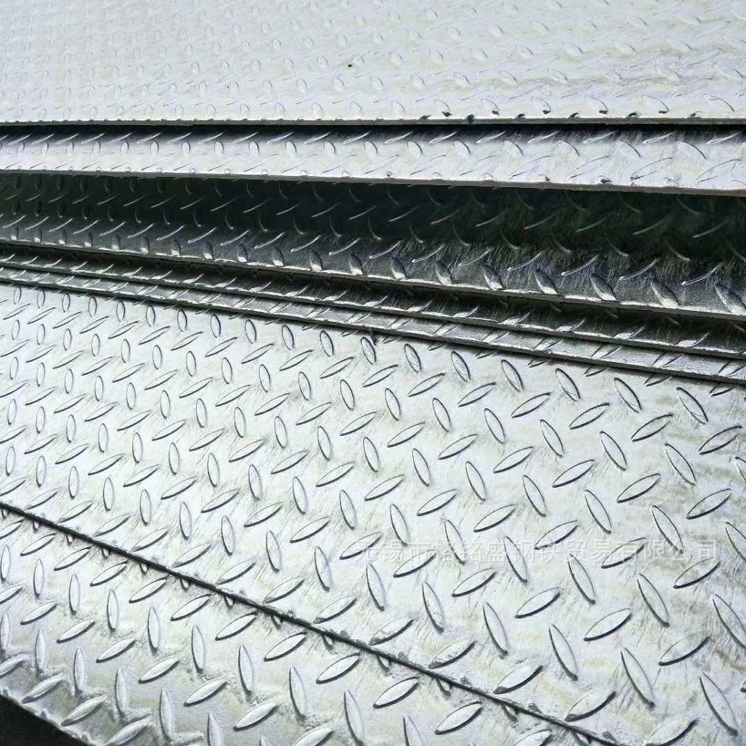 Q235B镀锌花纹板  镀锌压花纹板 防滑扁豆型镀锌花纹板3mm防滑板