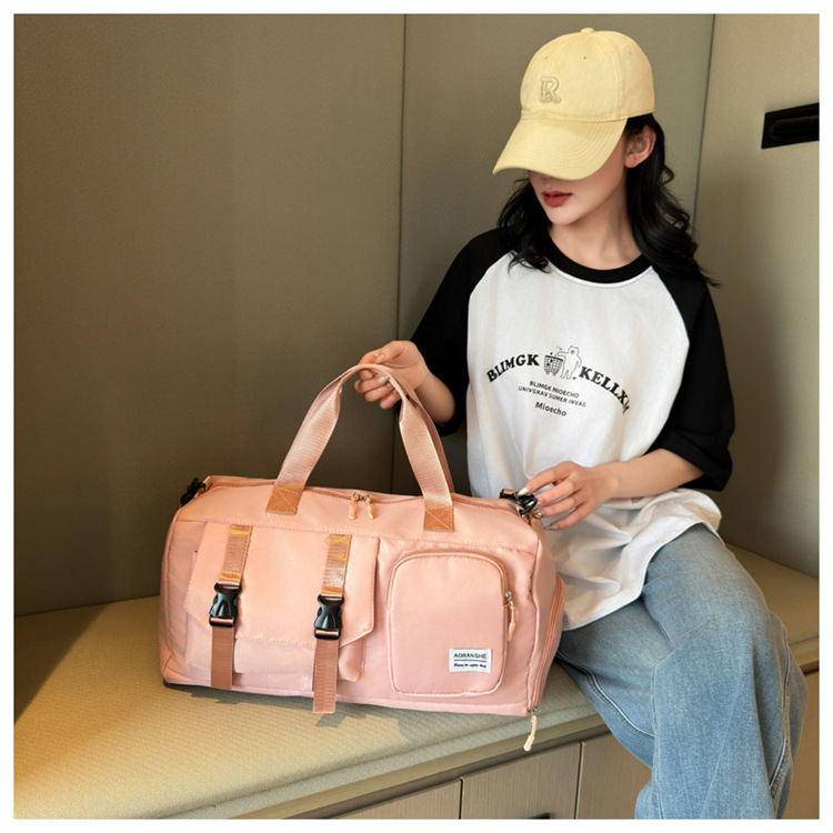 Travel bag Premium sense women's large-capacity sports bag Fitness bag Luggage bag Water-proof shoulder bag_voghion.com