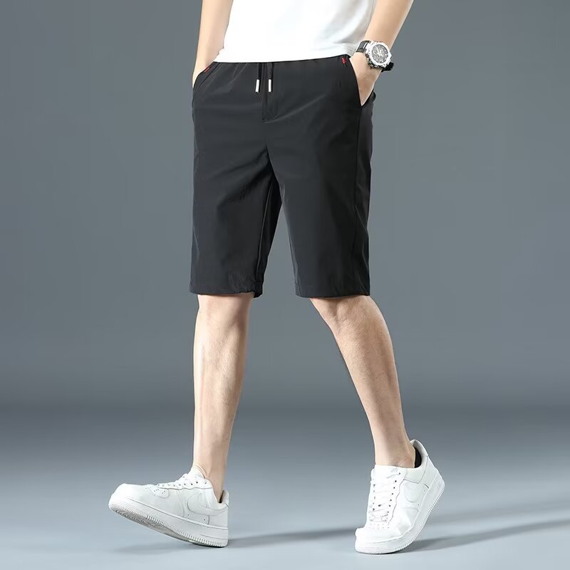 Ice silk shorts men's ultra-thin 2024 summer touch casual casual pants loose quick-drying sports air-conditioned pants