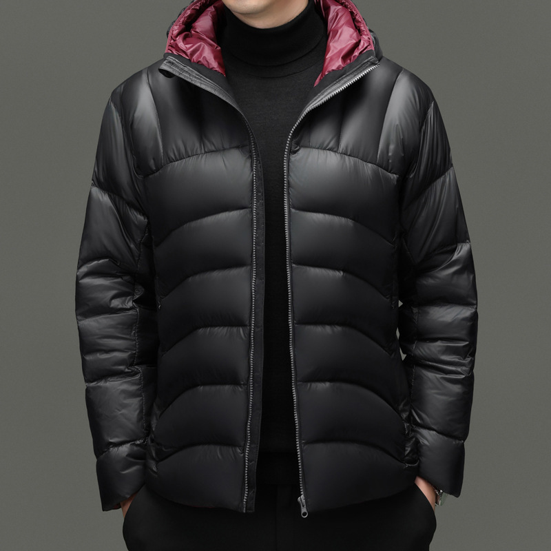 Hengyuanxiang Lightweight down Jacket Men's Hooded Fashionable Lightweight Autumn and Winter Warm and Cold-Proof Bread Jacket for Young and Middle-Aged People Thin Jacket