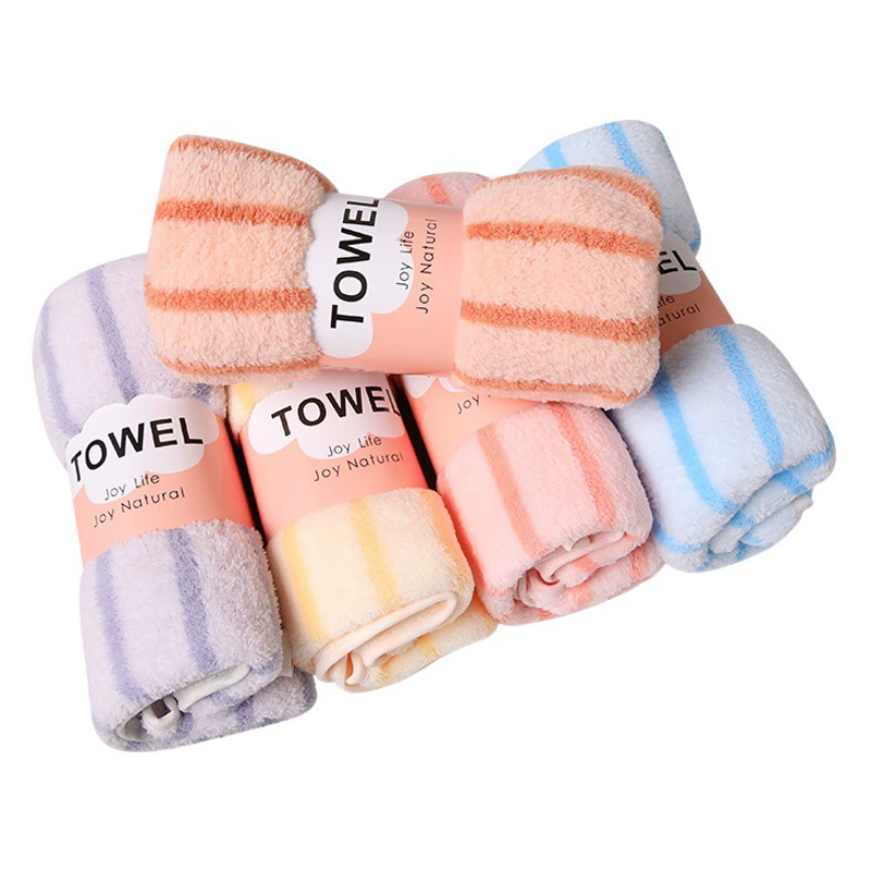 Фабрика спот коралловый бархатный полотенце утолщение воды, одно поколение волос полосатое полотенце пять упакованных подарочных полотенец оптом
