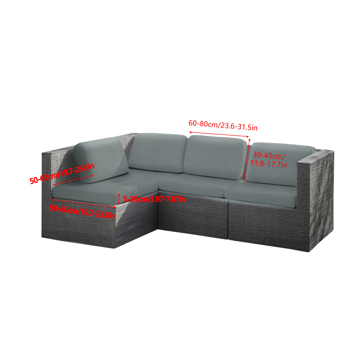 Amazon 8pcs / set cojín de sofá elástico impermeable seda cojín de sofá cojín de respaldo universal