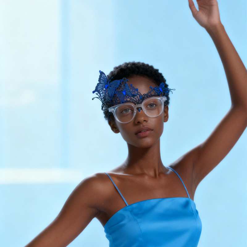 Gfas de mariposa de encaje, máscara de mitad de cara, vestido de fiesta, máscara de Venecia, máscara de borde, máscara de encaje, máscara de ojos