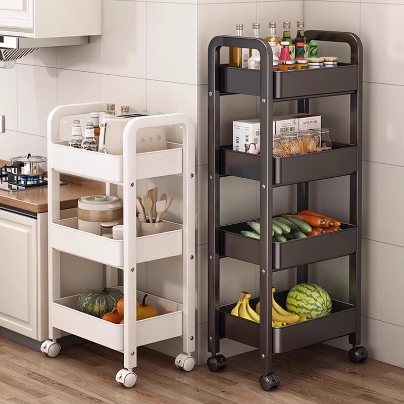 Kitchen Rack Multi-Functional Floor-Standing Vegetable Mobile Trolley Household Fruit and Vegetable Basket Multi-Layer Storage Rack Kitchen Rack Multi-Functional Floor-Standing Vegetable Mobile Trolley Household Fruit and Vegetable Basket Multi-Layer Storage Rack